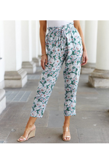 Zaļas ziedu bikses Minoprio 2