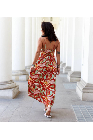 Oranža raksta maxi kleita... 2