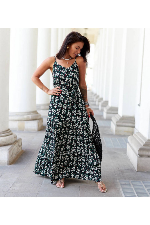 Melna ziedu kleita Camnago