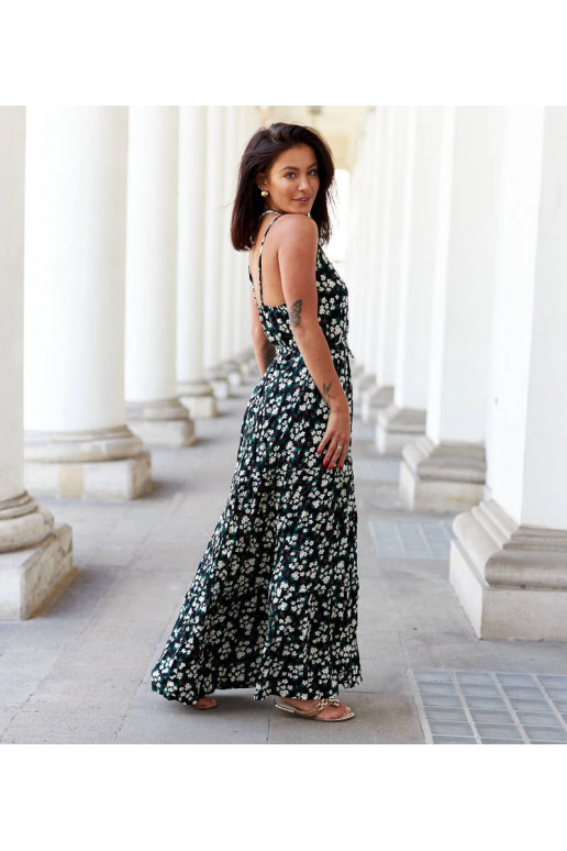 Melna ziedu kleita Camnago