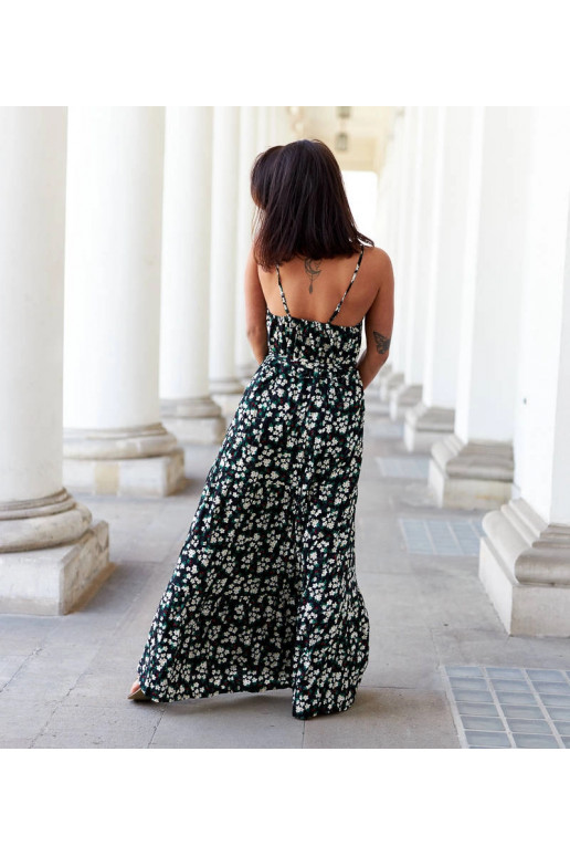 Melna ziedu kleita Camnago