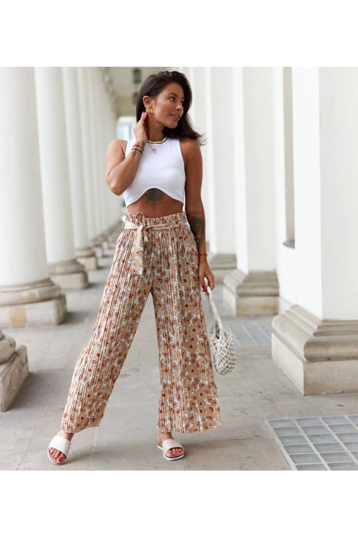 Aberdīnas baltas platas kroku bikses