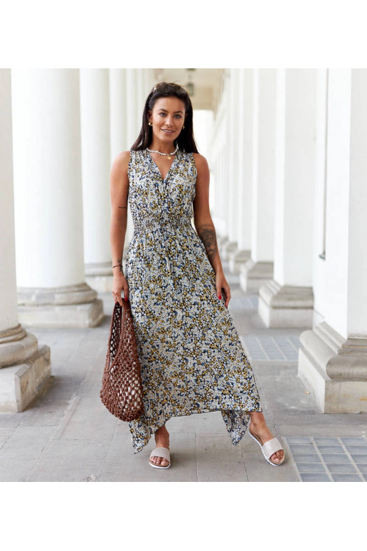 Tumši zila ziedu kleita Napolitano