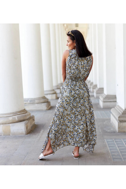 Tumši zila ziedu kleita Napolitano