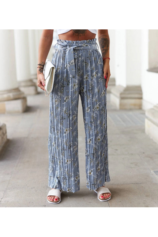 Zilas platas kroku bikses Manlio