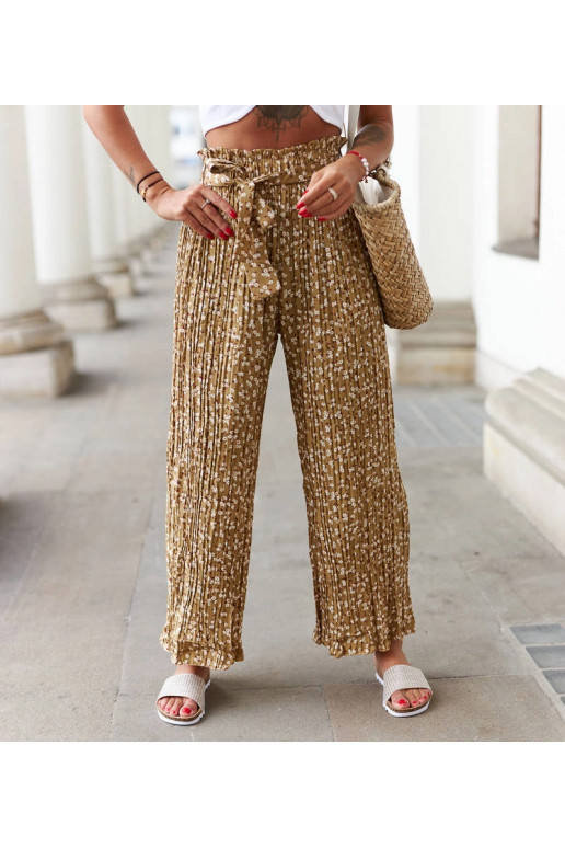 Brūnas Berbenno platas kroku bikses