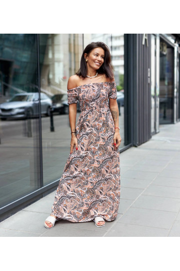 Venezia Orange Ruched kleita