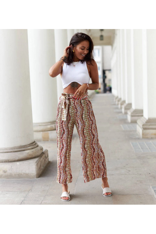 Arhimēda baltas platas kroku bikses