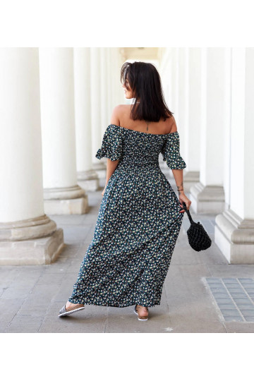 Melna puķaina maxi kleita... 2