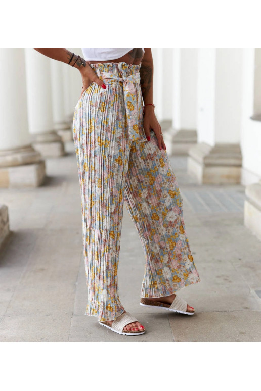 Burgundijas ziedu kroku bikses Cesate Burgundijas ziedu kroku bikses Cesate