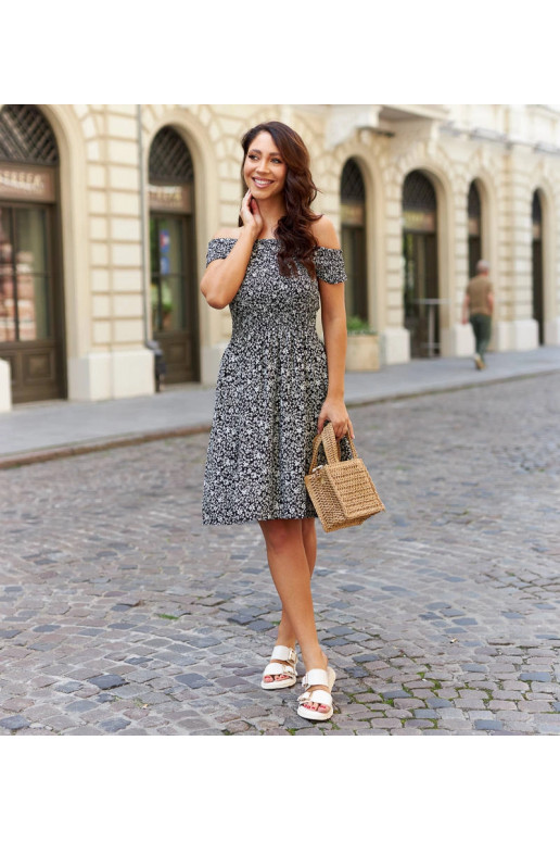 Melna ziedu spāņu kleita Levada