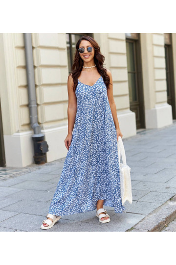 Zila brīva kleita bez...