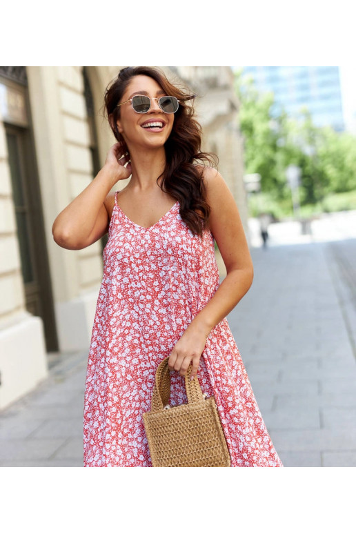 Oranža brīva kleita bez lencītēm Lajla