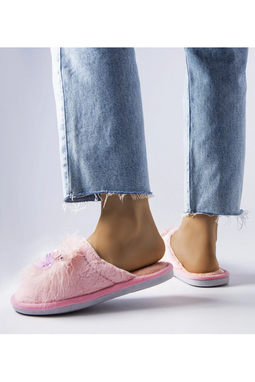 Rozā siltas čības ar ziediem Moly