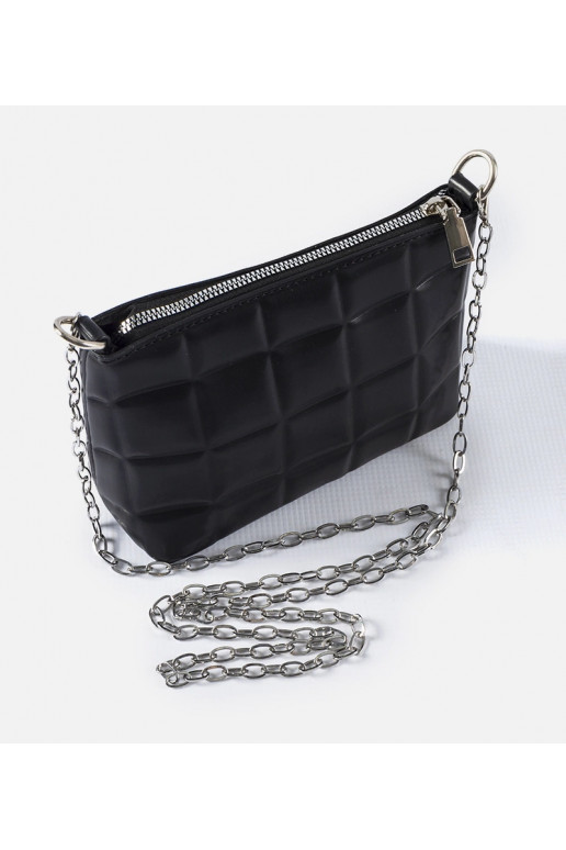 Melna stepēta soma ar ķēdīti Laas