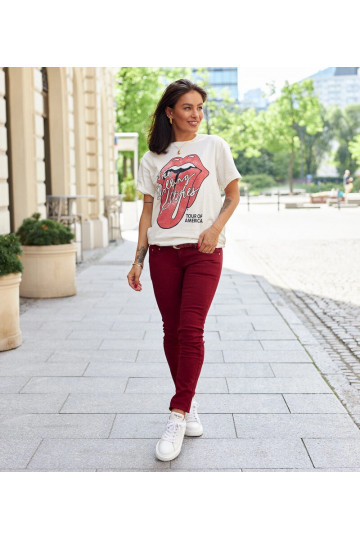 Sarkanas auduma bikses ar...