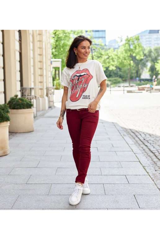 Sarkanas auduma bikses ar Sylvain jostu Sarkanas auduma bikses ar Sylvain jostu