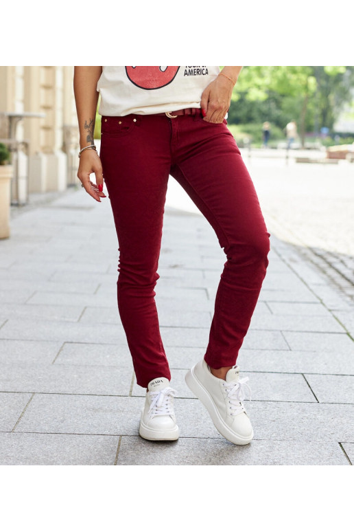 Sarkanas auduma bikses ar Sylvain jostu Sarkanas auduma bikses ar Sylvain jostu