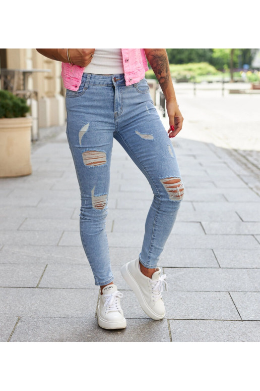 Blue Slim Jeans ar Rips by Schilizza Blue Slim Jeans ar Rips by Schilizza