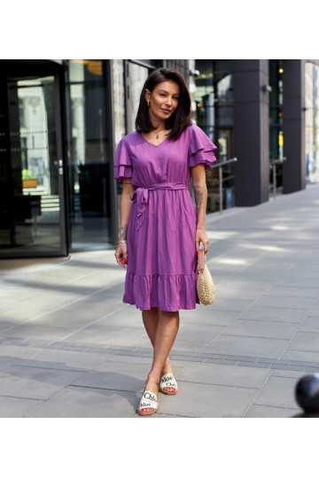 Lorinka Purple Ruched Mini...