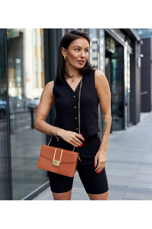 Brūna Elmia ķēdes plecu soma