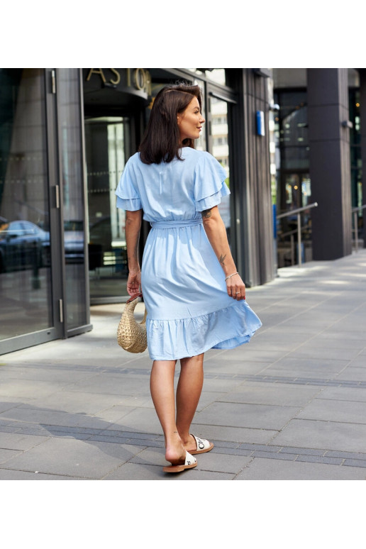 Zila midi kleita ar Sagasa jostu