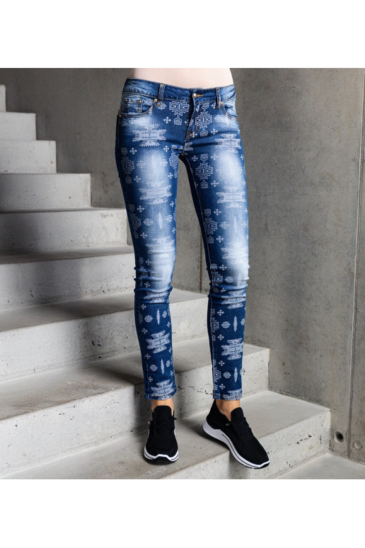 Meladia raksta slim fit džinsi zilā...