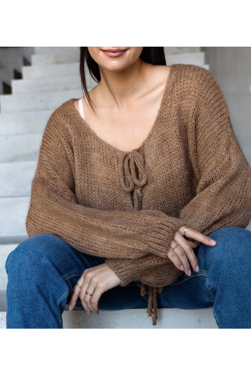 Brūns sasiets džemperis Sumaia 2