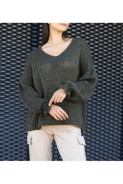 Gista zaļš džemperis ar V veida... Gista zaļš džemperis ar V veida...