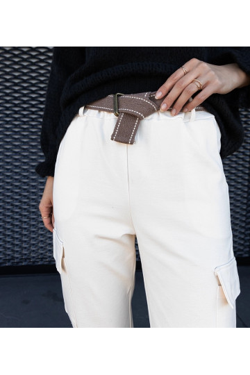 Nuala baltas cargo bikses...