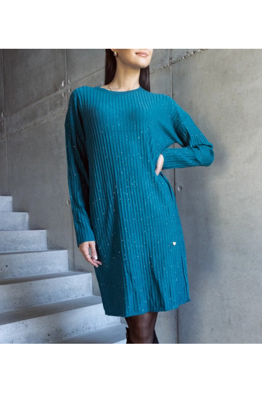 Kadyra Green Midi kleita ar spīdumu Kadyra Green Midi kleita ar spīdumu