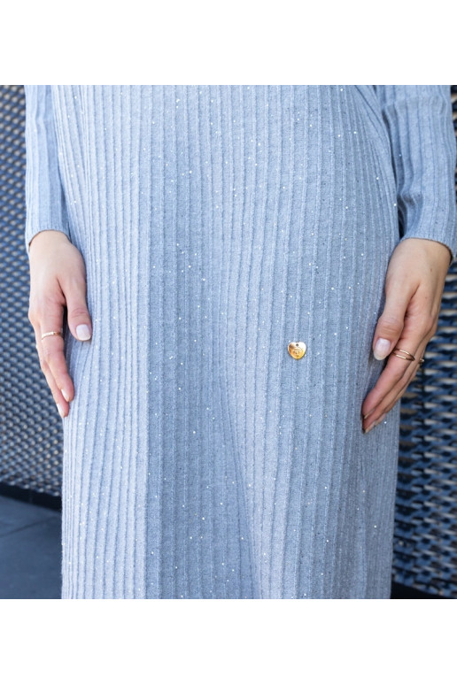 Kadyra Grey Midi kleita ar spīdumu Kadyra Grey Midi kleita ar spīdumu