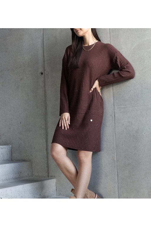 Kadyra Brown Shimmer Midi kleita