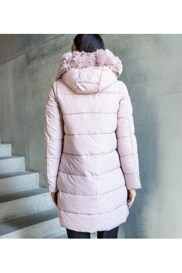 Rozā gara stepēta jaka ar... 2