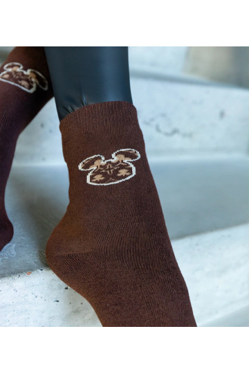 Brūnas siltas zeķes Sella 2