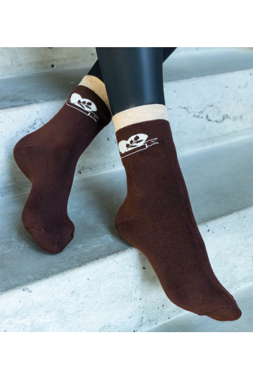 Brūnas siltas zeķes Sella