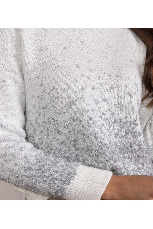 Balts un sudrabots silts Raiha džemperis Balts un sudrabots silts Raiha džemperis