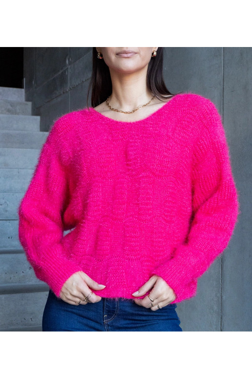 Neveri fuksijas džemperis ar apkakli Neveri fuksijas džemperis ar apkakli