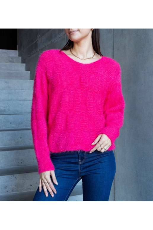 Neveri fuksijas džemperis ar apkakli Neveri fuksijas džemperis ar apkakli