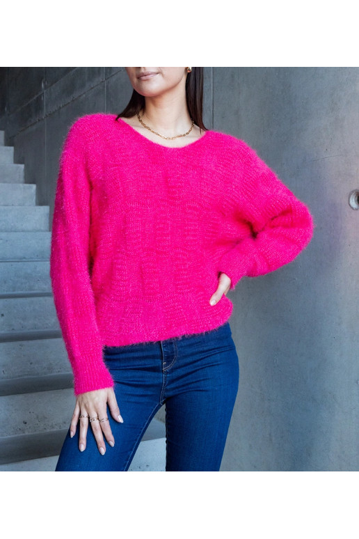 Neveri fuksijas džemperis ar apkakli Neveri fuksijas džemperis ar apkakli