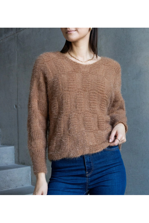 Tumši bēšs Neveri džemperis ar apkakli Tumši bēšs Neveri džemperis ar apkakli