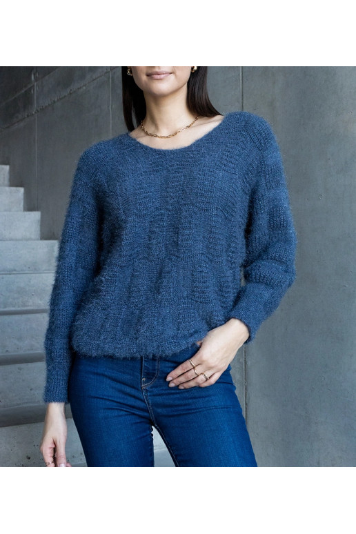 Tumši zils Neveri džemperis ar apkakli Tumši zils Neveri džemperis ar apkakli