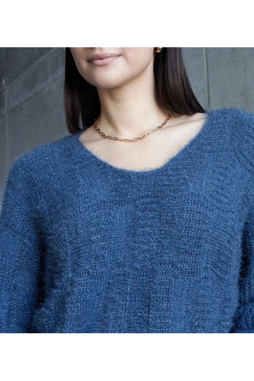 Tumši zils Neveri džemperis ar apkakli Tumši zils Neveri džemperis ar apkakli