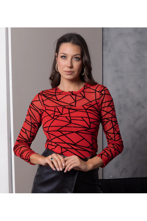 Sarkana tīkla blūze ar spīdīgu Eldisa... Sarkana tīkla blūze ar spīdīgu Eldisa...