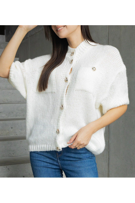 Sieviešu balts džemperis ar īsām... Sieviešu balts džemperis ar īsām...