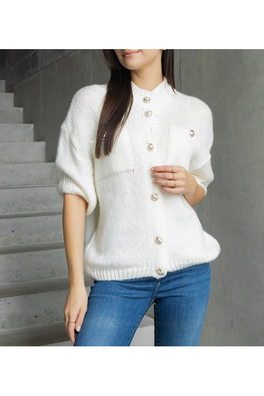 Sieviešu balts džemperis ar īsām... Sieviešu balts džemperis ar īsām...