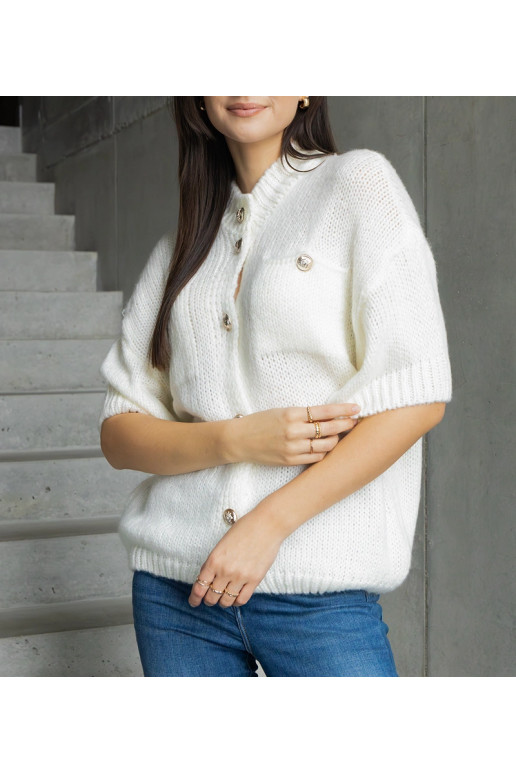 Sieviešu balts džemperis ar īsām... Sieviešu balts džemperis ar īsām...