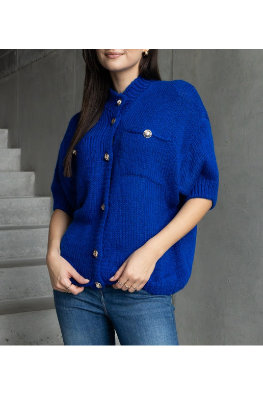 Sieviešu zils džemperis ar īsām... Sieviešu zils džemperis ar īsām...