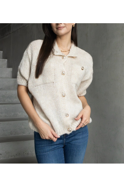 Bēšs sieviešu džemperis ar īsām... Bēšs sieviešu džemperis ar īsām...