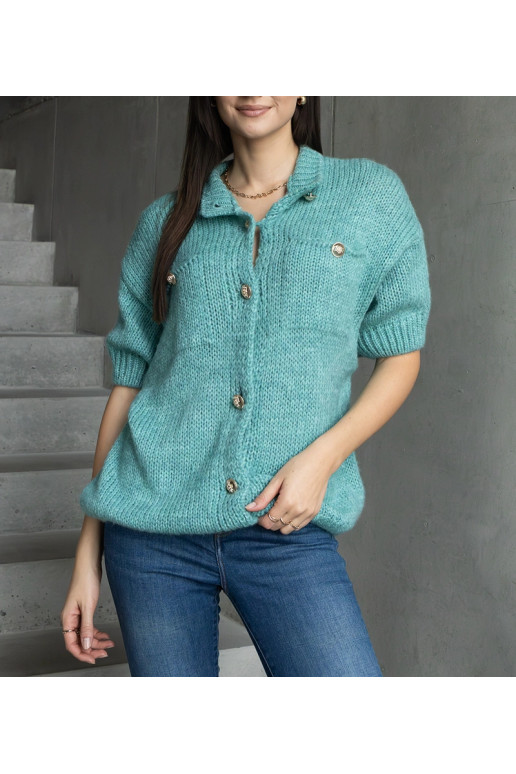 Sieviešu piparmētru džemperis ar īsām... Sieviešu piparmētru džemperis ar īsām...